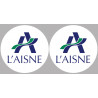 Département de L'Aisne 02 - 2x10cm - Autocollant(sticker)