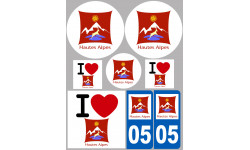 Département 05 Les Hautes Alpes - 8 autocollants variés - Autocollant(sticker)