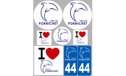 Département 44 Pornichet - 8 autocollants variés - Autocollant(sticker)