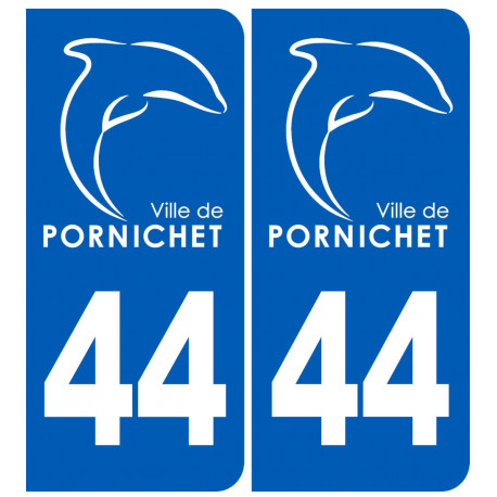 immatriculation 44 Pornichet - Autocollant(sticker)