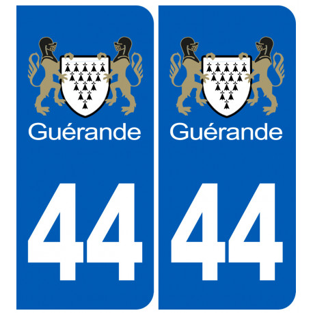 immatriculation 44 Guérande - Autocollant(sticker)