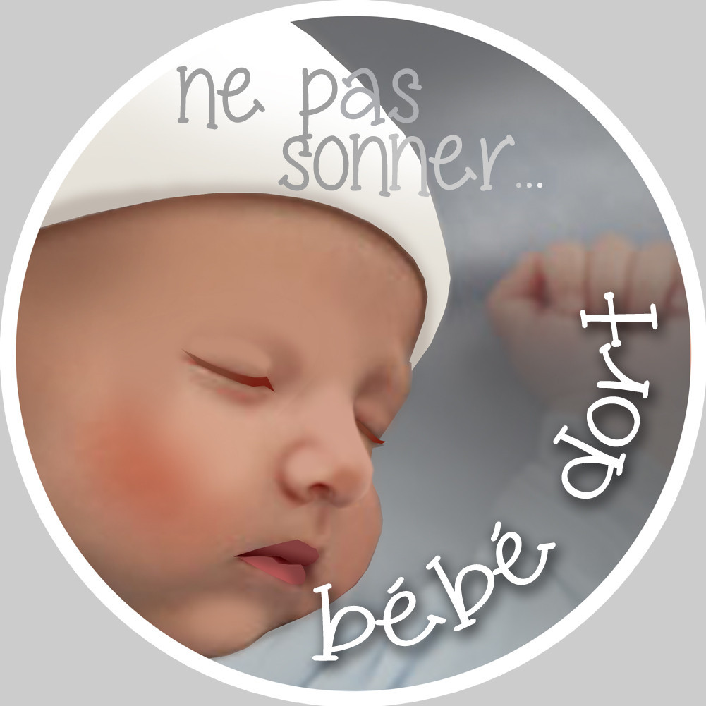 Sticker Autocollant Ne Pas Sonner Bebe Dort 15cm