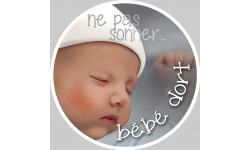 bébé dort ne pas sonner - 15cm - Autocollant(sticker)