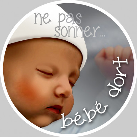 bébé dort ne pas sonner - 10cm - Autocollant(sticker)