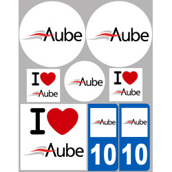 Aube - 8 autocollants variés - Sticker/autocollant