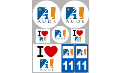 Aude - 8 autocollants variés - Autocollant(sticker)