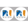 Département Aude 11 - 2 logos de 10cm - Autocollant(sticker)