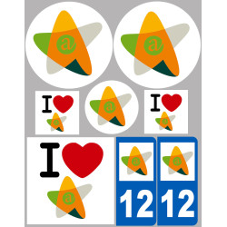 Aveyron - 8 autocollants variés - Sticker/autocollant