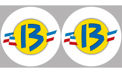 Département Les Bouches du Rhône 13  - 2 logos de 10cm - Autocollant(sticker)