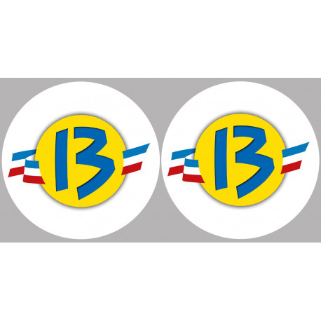Département Les Bouches du Rhône 13 - 2 logos de 10cm - Autocollant(sticker) Département Les Bouches du Rhône 13 - 2 logos de 10cm - Autocollant(sticker)
