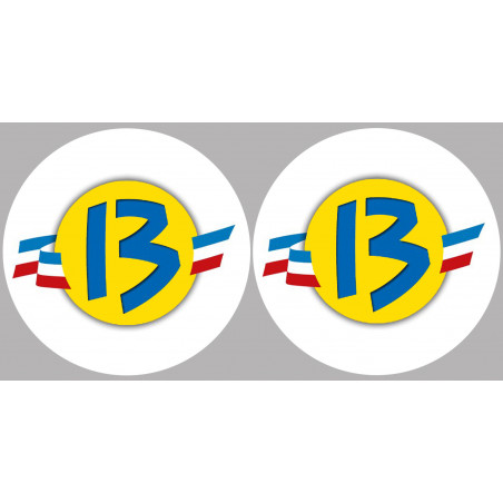 Département Les Bouches du Rhône 13  - 2 logos de 10cm - Autocollant(sticker)