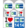 Département 14 Le Calvados - 8 autocollants variés - Autocollant(sticker)