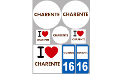 Charente - 8 autocollants variés - Autocollant(sticker)