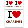 Département La Charente (16) - 3 autocollants "J'aime" - Autocollant(sticker)