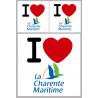 Département La Charente Maritime (17) - 3 autocollants "J'aime" - Autocollant(sticker)