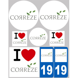 Corrèze - 8 autocollants variés - Sticker/autocollant