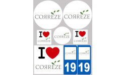 Corrèze - 8 autocollants variés - Autocollant(sticker)