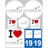 Corrèze - 8 autocollants variés - Sticker/autocollant