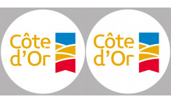 Département La Côte d'Or 21 - 2fois 10cm - Autocollant(sticker)