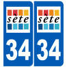 ville de Sète immatriculation 34 - Autocollant(sticker)
