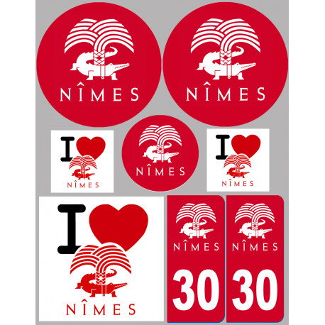 Nîmes (8 autocollants variés) - Autocollant(sticker)