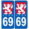 immatriculation ville de Lyon - Autocollant(sticker)