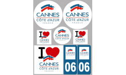 Cannes - 8 autocollants variés - Autocollant(sticker)