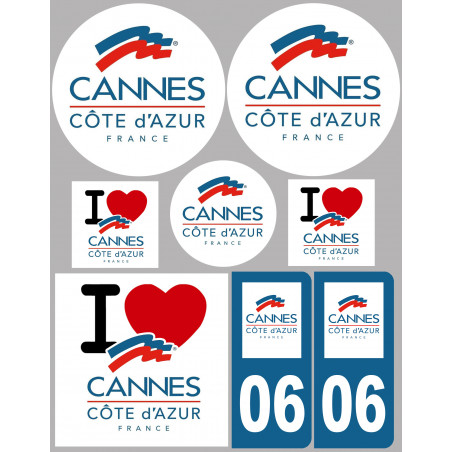 Cannes - 8 autocollants variés - Autocollant(sticker)