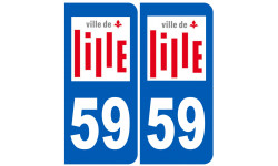 immatriculation Lille - Autocollant(sticker)