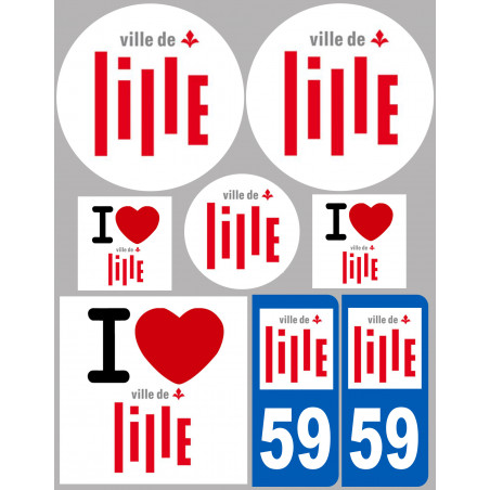 Lille (8 autocollants variés) - Autocollant(sticker)