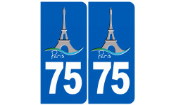 immatriculation 75 Tour Eiffel - Autocollant(sticker)