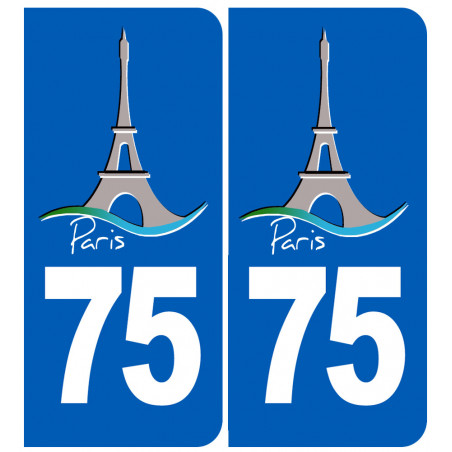 immatriculation 75 Tour Eiffel - Autocollant(sticker)