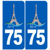 immatriculation 75 Tour Eiffel - Autocollant(sticker)