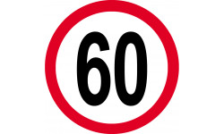 Disque de vitesse 60km/h rouge - 10cm - Autocollant(sticker)