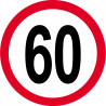 Disque de vitesse 60km/h rouge - 10cm - Autocollant(sticker)