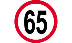 Disque de vitesse 65km/h rouge - 20cm - Autocollant(sticker)