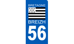 immatriculation motard 56 BRIEZH - Autocollant(sticker)