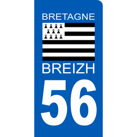 immatriculation motard 56 BRIEZH - Autocollant(sticker)