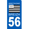 immatriculation motard 56 BRIEZH - Autocollant(sticker)