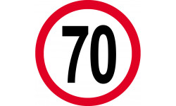 Disque de vitesse 70km/h rouge - 10cm - Autocollant(sticker)