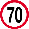 Disque de vitesse 70km/h rouge - 10cm - Autocollant(sticker)