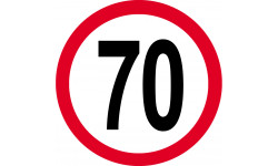 Disque de vitesse 70km/h rouge - 20cm - Autocollant(sticker)