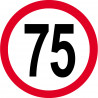 Disque de vitesse 75km/h rouge - 20cm - Autocollant(sticker)