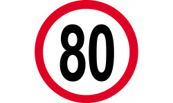 Disque de vitesse 80km/h rouge - 10cm - Autocollant(sticker)