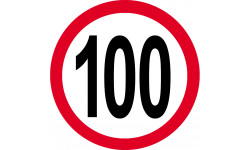 Disque de vitesse 100km/h rouge - 10cm - Autocollant(sticker)