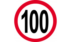 Disque de vitesse 100km/h rouge - 15cm - Autocollant(sticker)