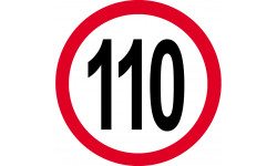 Disque de vitesse 110km/h rouge - 15cm - Autocollant(sticker)