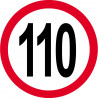 Disque de vitesse 110km/h rouge - 15cm - Autocollant(sticker)