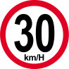 Disque de vitesse 30Km/H bord rouge - 15cm - Autocollant(sticker)
