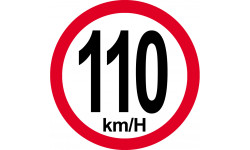 Disque de vitesse 110Km/H bord rouge - 15cm - Autocollant(sticker)